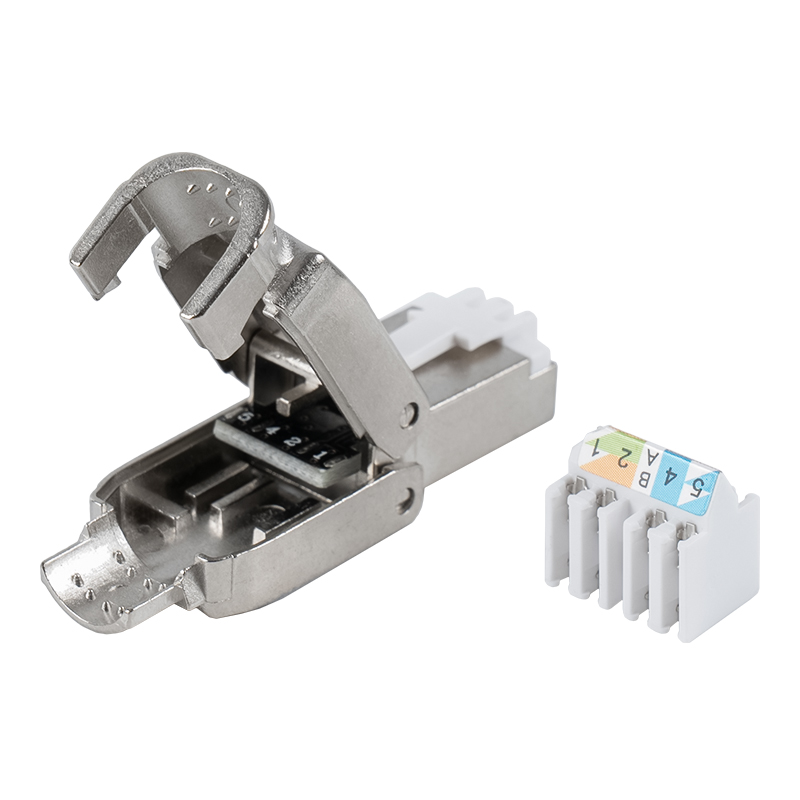 Cat6A 차폐 푸시다운 유형 툴리스 RJ45 커넥터 RJ-602S-1-C6A Cat6A 차폐 푸시다운 유형 툴리스 RJ45 커넥터 RJ-602S-1-C6A