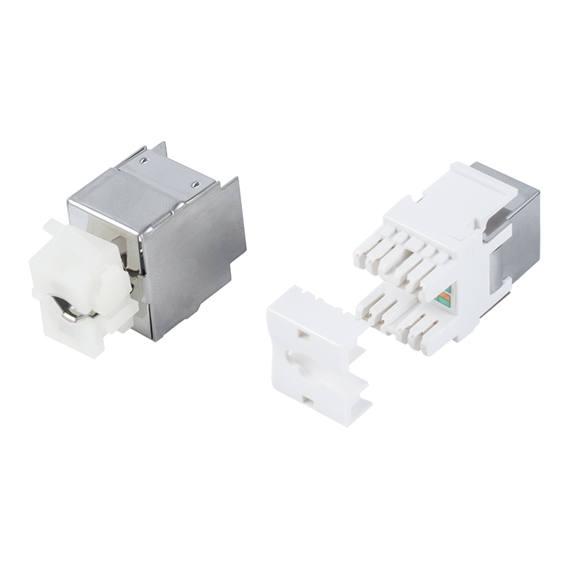 Cat6A 차폐형 180° 키스톤 잭(금속 케이스 포함) SM-2064SD8C6A