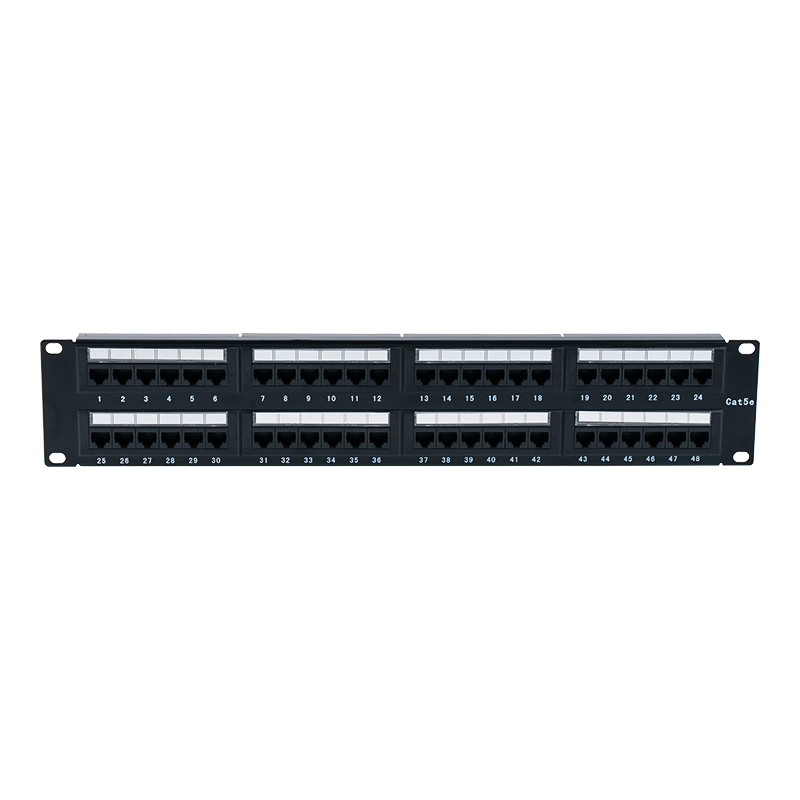 Cat5e 19인치 2U 비차폐 48포트 패치 패널(이중 목적 IDC, 플라스틱 판지 삽입 포함) SP-3204D48-C5E Cat5e 19인치 2U 비차폐 48포트 패치 패널(이중 목적 IDC, 플라스틱 판지 삽입 포함) SP-3204D48-C5E