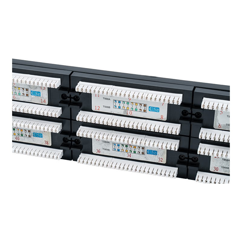 Cat5e 19인치 2U 비차폐 48포트 패치 패널(이중 목적 IDC, 플라스틱 판지 삽입 포함) SP-3204D48-C5E Cat5e 19인치 2U 비차폐 48포트 패치 패널(이중 목적 IDC, 플라스틱 판지 삽입 포함) SP-3204D48-C5E