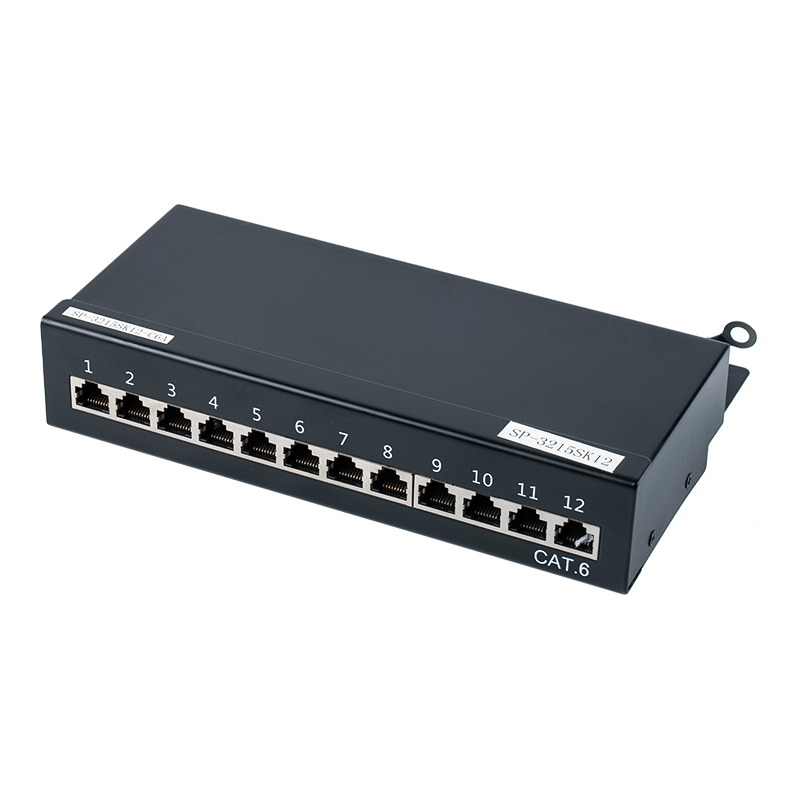 카테고리 6 1U 차폐 12포트 패치 패널 SP-3215SK12-C6