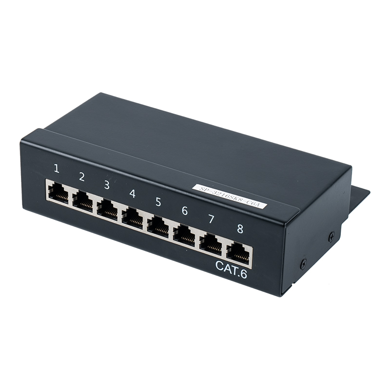 카테고리 6 1U 차폐 8포트 패치 패널 SP-3216SK8-C6