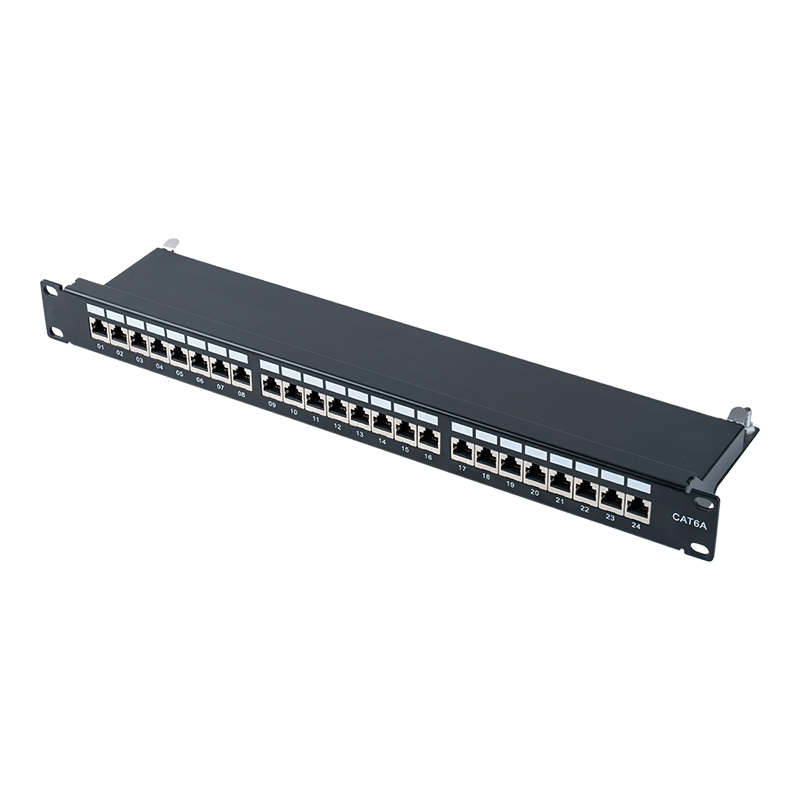카테고리 6 19인치 1U 차폐 24포트 패치 패널 SP-3217SK24-C6A