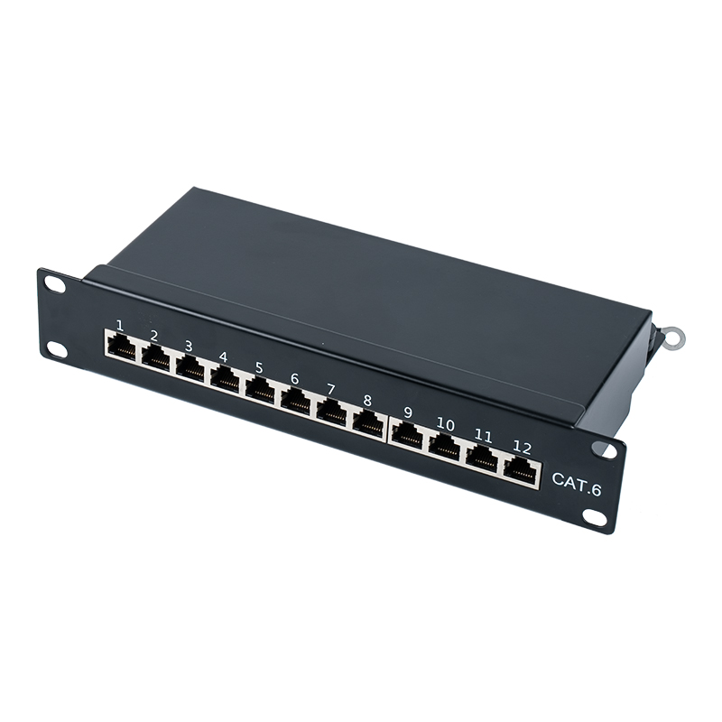 카테고리 6 10인치 1U 차폐 12포트 패치 패널 SP-3250SK12-C6