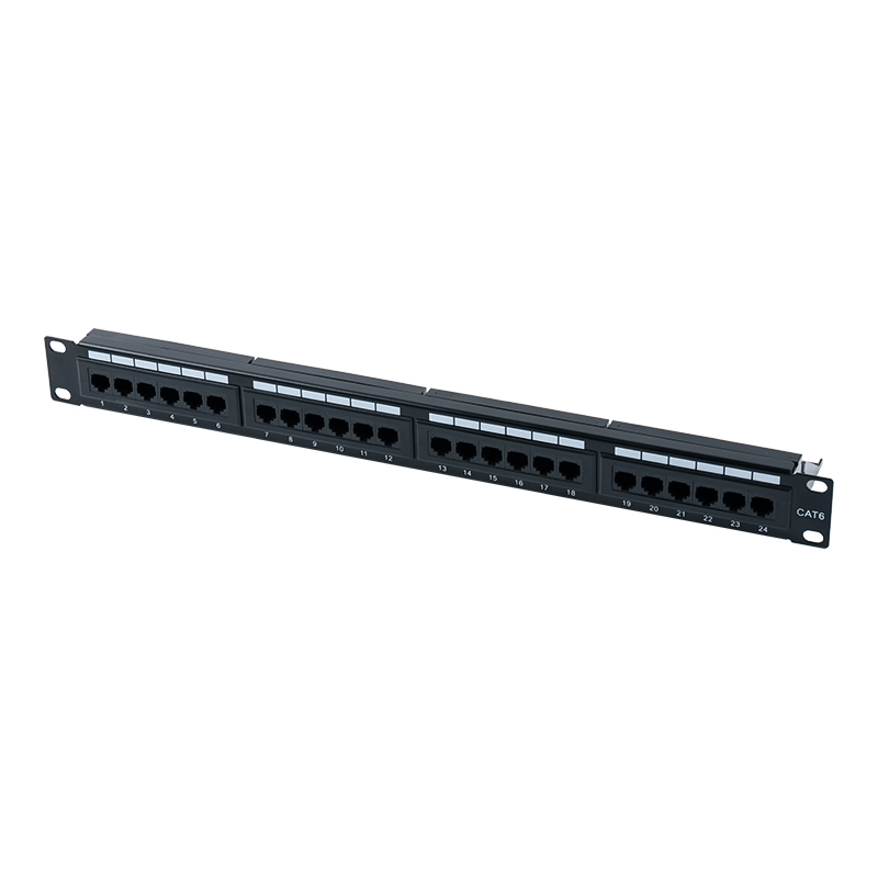 Cat6e 19인치 1U 비차폐 24포트 패치 패널(이중 목적 IDC) SP-3310D24-C6A