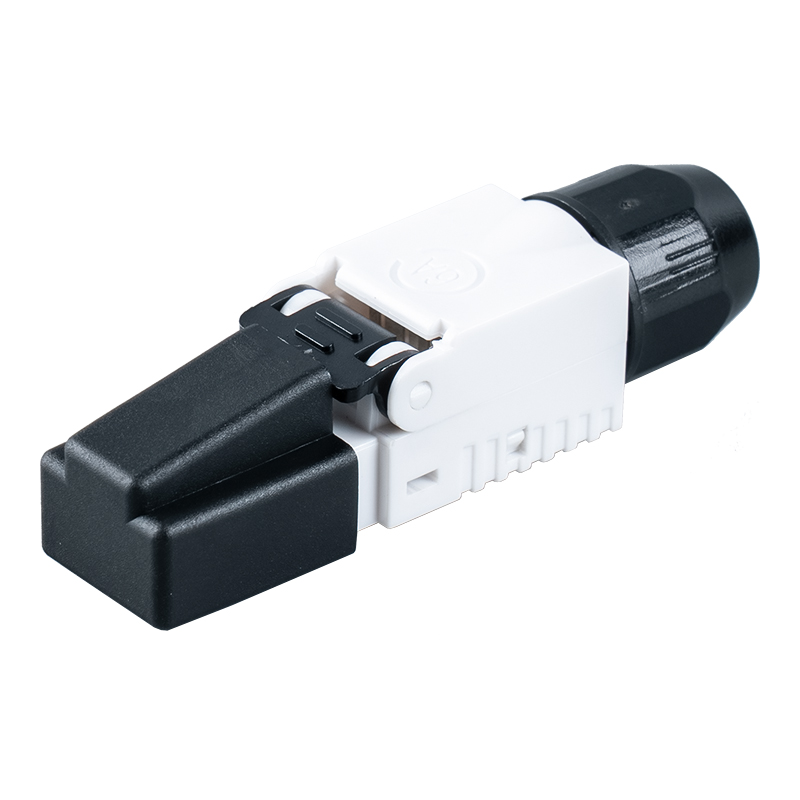 Cat7 비차폐 툴리스 RJ45 커넥터(헤드에 플라스틱 캡 포함) RJ-G50U-1-C7 Cat7 비차폐 툴리스 RJ45 커넥터(헤드에 플라스틱 캡 포함) RJ-G50U-1-C7