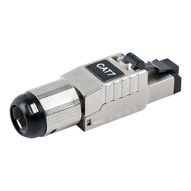 Cat7 차폐 툴리스 RJ45 커넥터(검은색 플라스틱 스프링 클립 포함) RJ-G60S-1-C7