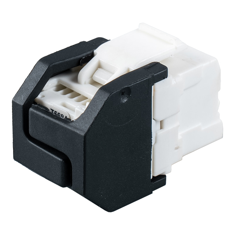 Cat6 비차폐 180° 도구가 필요 없는 모듈러 잭(셔터 포함) SM-2399H8C6 Cat6 비차폐 180° 도구가 필요 없는 모듈러 잭(셔터 포함) SM-2399H8C6