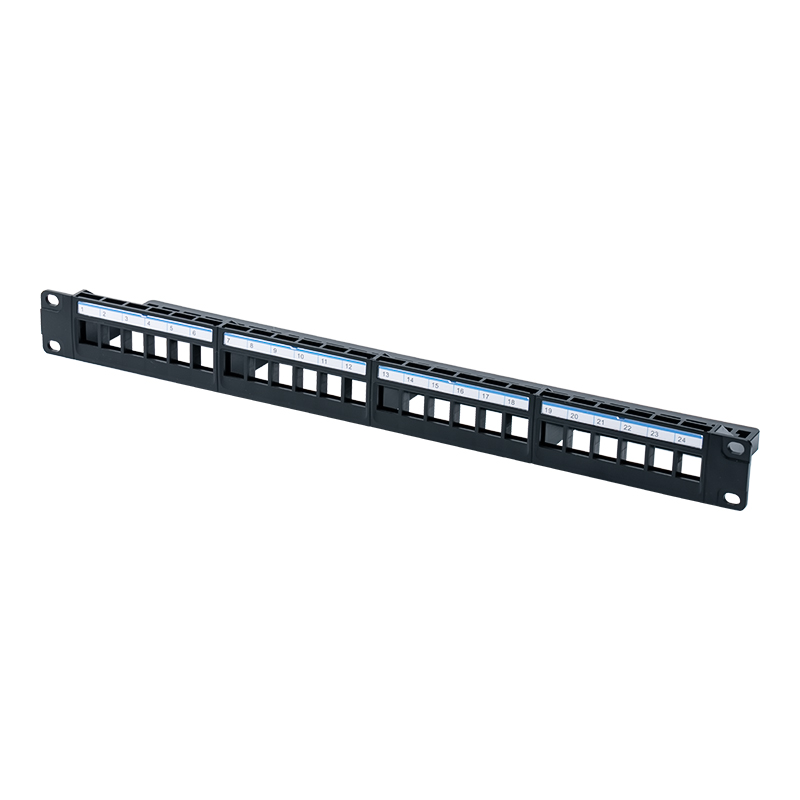 19인치 1U 24포트 비차폐 랙(파란색 플라스틱 판지) SP-3401-24P