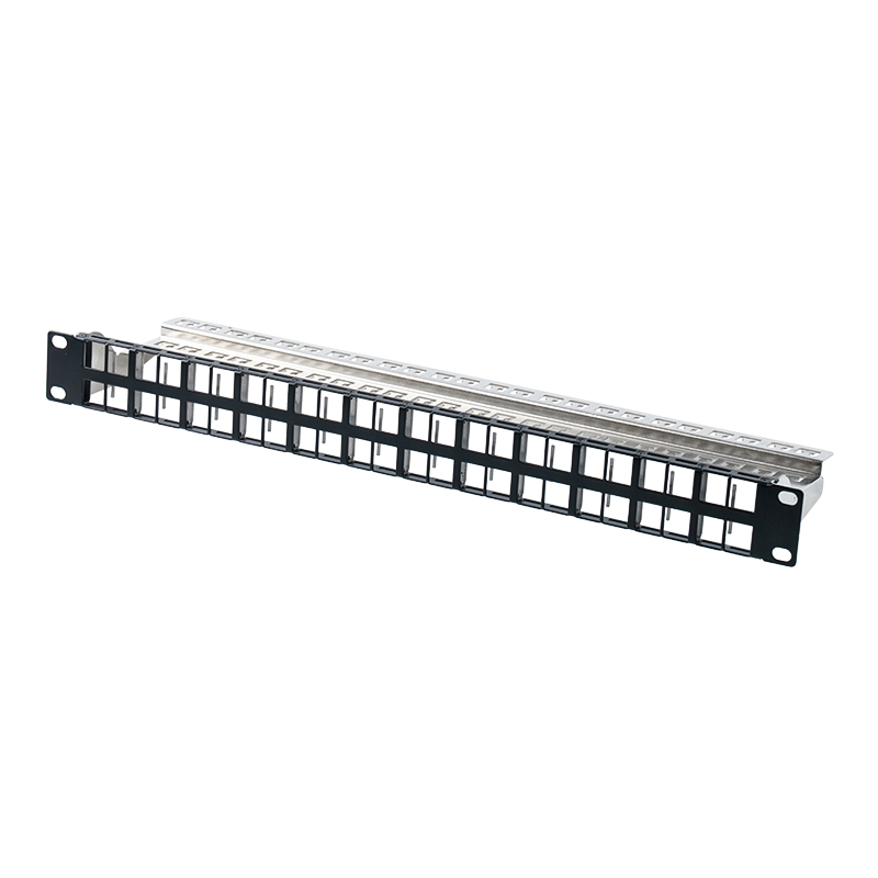 19인치 1U 24포트 차폐형 빈 랙(번호가 없는 버전) SP-3407-24P