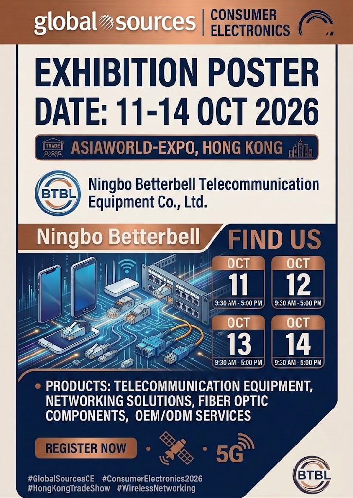 Global Sources Consumer Electronics(홍콩) 2026에서 Ningbo Betterbell(BTBL)을 만나보세요!